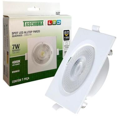 Imagem de Spot Led Quadrado Embutir 7W Luz Neutra 4000K Bivolt - TASCHIBRA