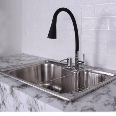 Imagem de Kit Cuba Gourmet Cozinha Pia Aço Inox 304 60x42cm + Torneira + Acessórios