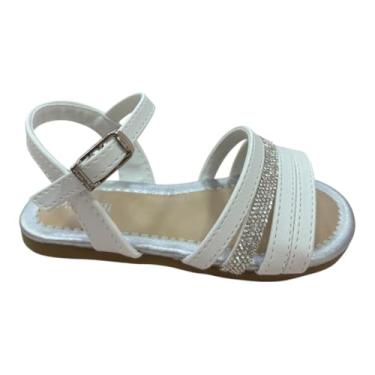 Imagem de Sandália Infantil Feminina Mili Tiras com Strass Branca (Branca, BR, Criança de 4 a 8 anos, Numérico, P, 20)