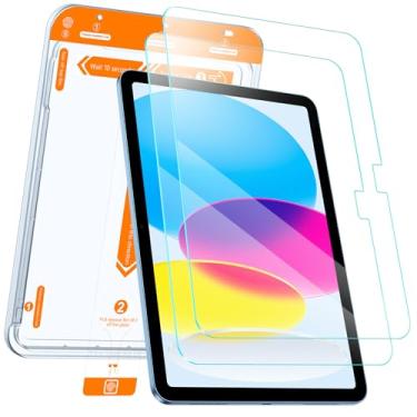 Imagem de SIBEITU Pacote com 2 protetores de tela para iPad A16 11ª/10ª geração (11/10,9 polegadas 2025/2022), vidro temperado inquebrável de dureza 9H com kit de fácil aplicação, suporta Apple Pencil, sensível
