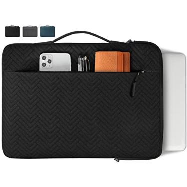 Imagem de Capa para laptop de 13,3 a 14 polegadas, à prova d'água, bolsa de transporte de computador comercial compatível com Chromebook/MacBook Air/Notebook, preta