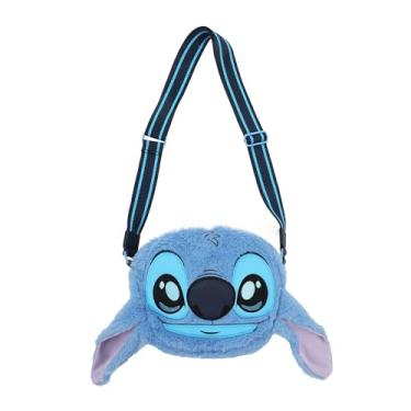 Imagem de Bolsa transversal feminina Disney Stitch 20 cm Big Face, Disney Stitch Big Face Azul, osfa