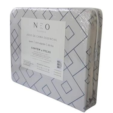 Imagem de Jogo de Cama Queen Neo Essencial 180 fios 100%Algodão 4Peças - Camesa