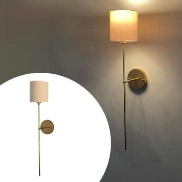 Imagem de Arandela De Parede Clássica Alumínio e Bivolt com Cúpula Bege, Preto e