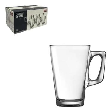 Imagem de Conjunto Caneca Vidro Tily Copo com Alça Cappucino 6 ou 12 Unidades 265ml (12)