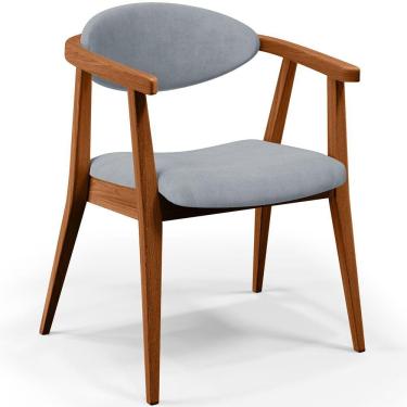 Imagem de Poltrona Decorativa Para Sala de Estar Jantar Cecília L02 Suede Cinza - Lyam Decor