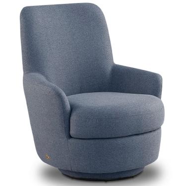 Imagem de Poltrona Giratória Orgânica Sala de Estar Living Paola T03 Linho Urano - Lyam Decor