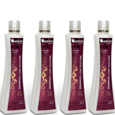 Imagem de Kit Shampoo Silicone 500ml Midori Tratamento Capilar 4un
