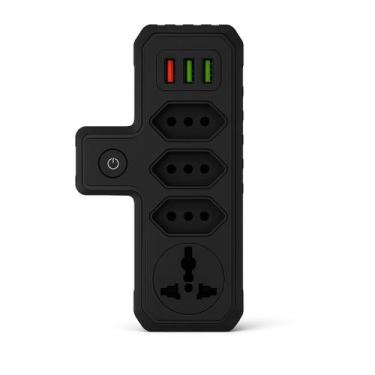 Imagem de Tomada Régua 10A 2500W Bivolt 110V 220V 4 Tomadas Entrada 2 USB 1 USBC