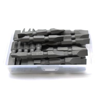 Imagem de TEMO 25 peças de cabeça plana com fenda de 1/4 de polegada, pontas duplas de 2 polegadas, pontas de inserção de chave de fenda prontas para impacto