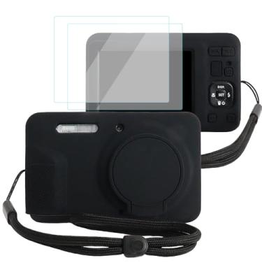 Imagem de VOVMOEYA Capa de câmera para Kodak PIXPRO FZ55 com 2 protetores de tela e 1 alça de mão, silicone, leve e protetora macia