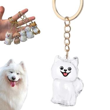 Imagem de YUSAVHO Chaveiro de colecionador de pelos de cachorro, lembrança memorial de animais de estimação, caixa de medalhão de pelo de animais de estimação, pingente de pelo de cachorro transparente