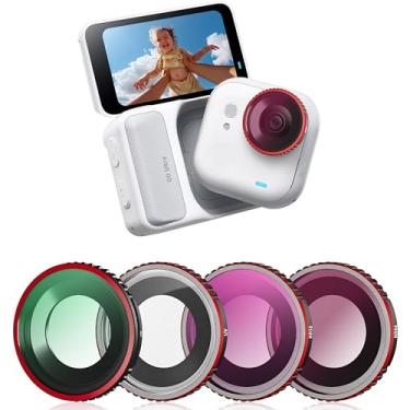 Imagem de Conjunto de filtros ND CPL para acessórios Insta360 Go Ultra ND8 ND32 CPL UV variável substituição para kit de filtros de lente Insta 360 vidro óptico HD resistente a óleo (pacote com 4)