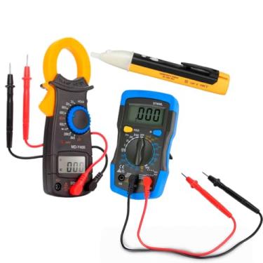 Imagem de Kit Eletricista Profissional, Alicate Amperímetro Digital MD-Y400, Multímetro Digital MD-180L, 3 Peças oba