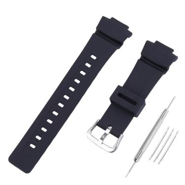 Imagem de FACLE Pulseira masculina de resina de 16 mm compatível com Casio 10001449 G-100 G-101 G-200 G-2110 G-2300 G2400 G-2500 pulseira de borracha para esportes ao ar livre acessórios pulseira pulseira