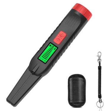 Imagem de FVDPWYE Detector de metais IP68 à prova d'água Pinpointer 3 modos para adultos Sensibilidade ajustável para caça ao Scanner de segurança, Preto Vermelho