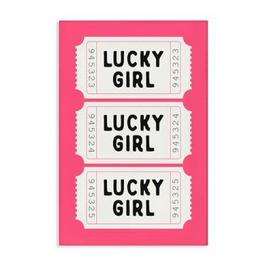 Imagem de Stupell Industries Arte de parede em tela Lucky Girl Ticket Stubs, design por Lettered and Lined, 76 x 50 cm