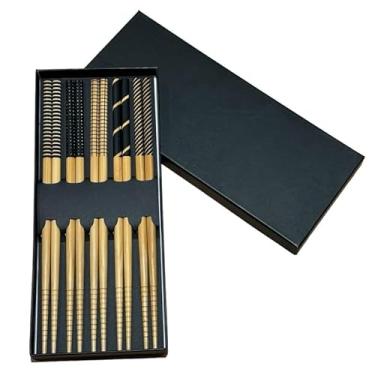 Imagem de Kit 5 Pares Hashi Decorados Comida Japonesa Reutilizável