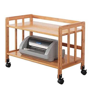Imagem de Suporte de impressão, suporte de impressora de madeira, prateleira de mesa, mesa com armazenamento, escritório, casa, móbile sobre rodas, suporte de impressora de mesa, carrinho de impressora