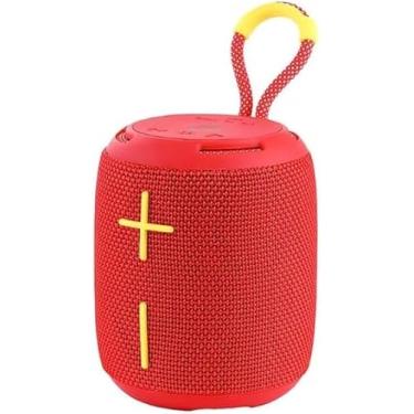 Imagem de Caixa de Som Bluetooth Portátil, 7W, À Prova D'água, com LED, Entrada USB/Cartão de Memória/Auxiliar, Bateria 1200mAh (Vermelho)