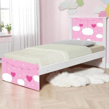 Imagem de Cama Juvenil Zap Com Cabeceira Nuvens Menina