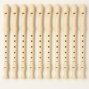 Imagem de Kit com 10 flautas doce soprano germanica musicalização infantil - Ide