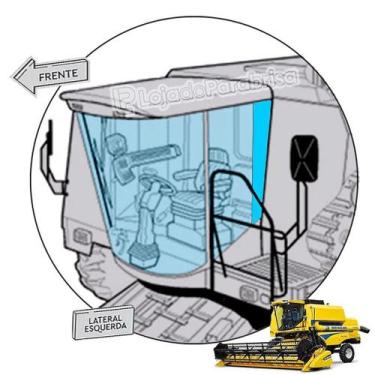 Imagem de Vidro Lateral Traseiro Esquerdo para Colheitadeira New Holland TC57 TC