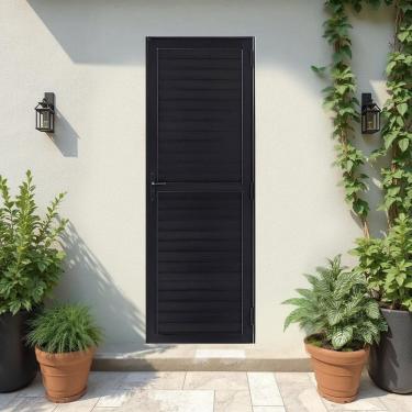 Imagem de Porta de Alumínio Palheta 214x96cm Atlântica Preto