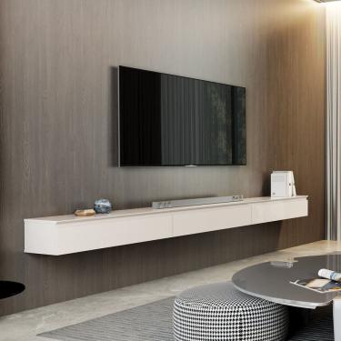 Imagem de Rack Suspenso para Tv 75 Polegadas 3 Gavetas Aspen 2.17 Off White