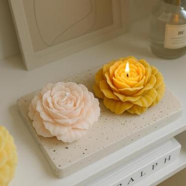 Imagem de Velas Rosa Kit 5 Flor decoração festa lembrancinha casamento eventos 3