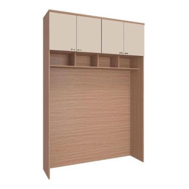 Imagem de Modulo Ponte 143cm 4 Portas Setiba Plus Rimo Carvalho/Palha