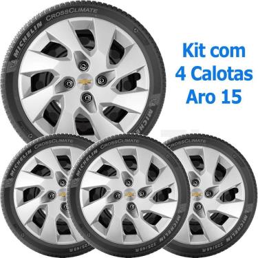 Imagem de 4X Calota Gm Onix Prisma Corsa Aro 15 Com Emblema 195Cp