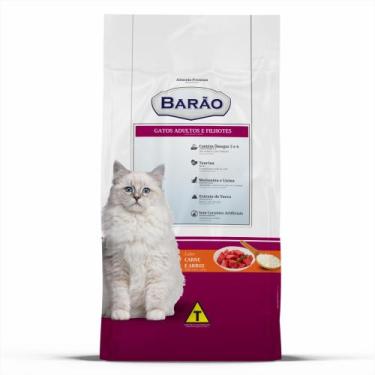 Imagem de Ração barão gatos e gatinhos premium carne e arroz 10,1 kg