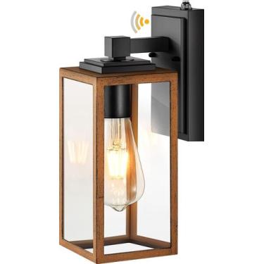 Imagem de Luzes de parede externas VIANIS Dusk to Dawn Wood Grain com sensor