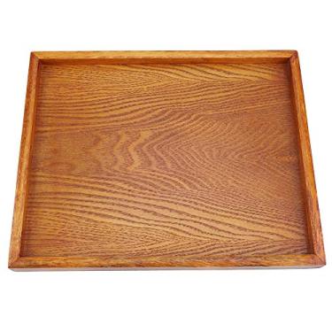 Imagem de ZAWELIYO Bandeja de chá de Madeira Elegante, Estilo Simples, Travessa Fácil de Limpar para Utensílios de Mesa de Escritório Doméstico (30 * 24cm)