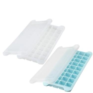 Imagem de Forma de Gelo - Empilhável e Compacta para Melhor Organização(Kit 2, Azul + Branco)