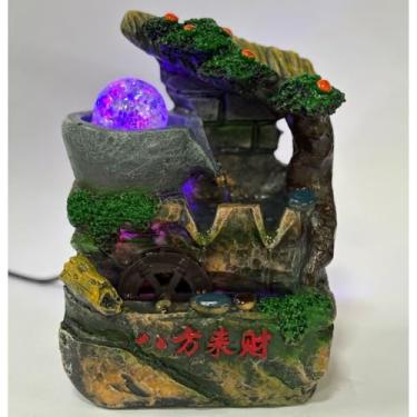 Imagem de Fonte de Água Decorativa em Cascata para Jardim, Relaxante, Umidificação Natural