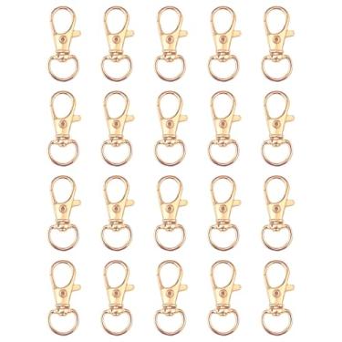 Imagem de 20 peças de clipes de chaveiro de aço inoxidável - ganchos giratórios de 360° para chaveiros, bolsas e artesanato - ferragens resistentes para projetos DIY - KC Gold