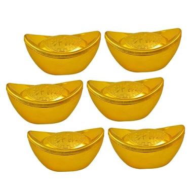 Imagem de 6 peças de enfeite de mesa de plástico dourado para decoração de casa e escritório, para apresentações de palco, colecionáveis exclusivos