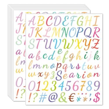 Imagem de Adesivos de letras coloridas de 2,5 cm, 525 peças, 7 folhas, adesivos de vinil do alfabeto, à prova d'água, autoadesivos, artesanato, scrapbook