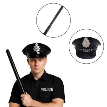 Imagem de Kit Policial Fantasia - Quepe Vinil e Cassetete