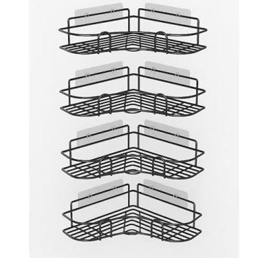 Imagem de Kit 1/2/4 Prateleiras de Banheiro Sem Furo com Suporte e Adesivo Forte – Organizador Multifuncional para Shampoo, Sabonete, Cozinha e Lavanderia(41)