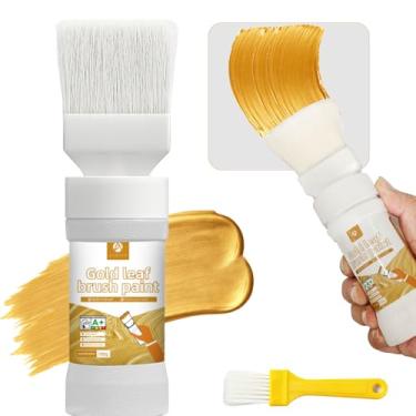 Imagem de Tinta metálica não tóxica não desbota, fácil de aplicar artesanato DIY, tinta dourada para arte, pintura, artesanato, madeira de lona, artesanato de argila (pacote com 1)