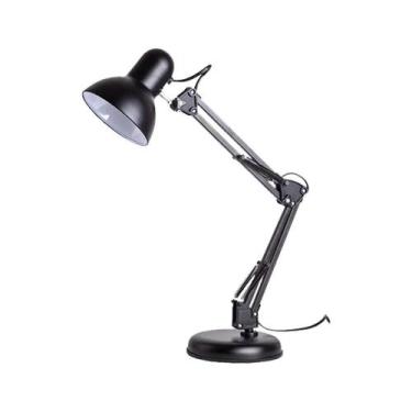Imagem de Luminária Mesa Pixar Com Base E Garra E27 Articulável Preto - Luminatt