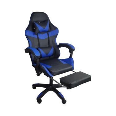 Imagem de Cadeira Gamer Stillus Ergonômica Com Apoio Para Os Pés Azul