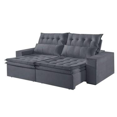 Imagem de Sofá 3 Lugares Retrátil E Reclinável Martins M-118 Veludo Grafite