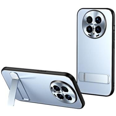 Imagem de LTLMYDAM Capa com suporte para iPhone 17 Pro Max/17 Pro/Air/17, capa de metal resistente a impactos com lente de envoltório total, capa fosca fina para PC, azul, 8