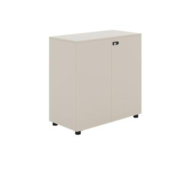 Imagem de Armário de Arquivos Armário baixo para escritório, arquivo de madeira com fechadura e divisória, armazenamento dados, branco