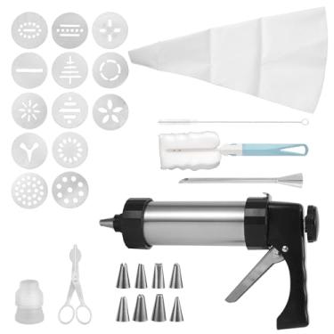 Imagem de 28 Peças Kit para Máquina de Churros, Máquina Churros Caseira em Aço Inoxidável com 13 Peças em Forma de Flor 8 Bicos Decoração Saco Pasteleiro Escova Limpeza