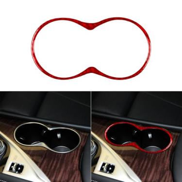 Imagem de GDFJGD Acessórios de fibra de carbono vermelha para carro, painel de mudança de marcha, suporte de copo de água, decalque adesivo de acabamento interior automotivo 1 peça compatível com Infiniti Q50